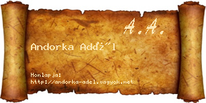 Andorka Adél névjegykártya